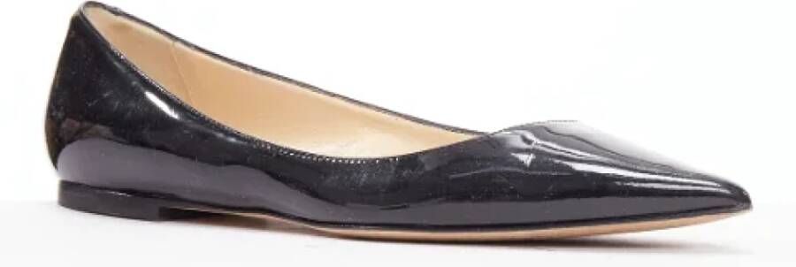 Jimmy Choo Pre-owned Leather flats Black Dames