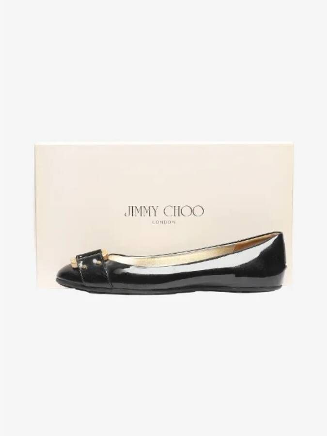 Jimmy Choo Pre-owned Leather flats Black Dames