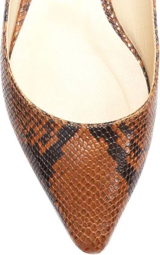 Jimmy Choo Pre-owned Leather flats Brown Dames