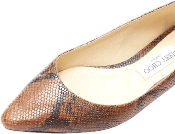 Jimmy Choo Pre-owned Leather flats Brown Dames