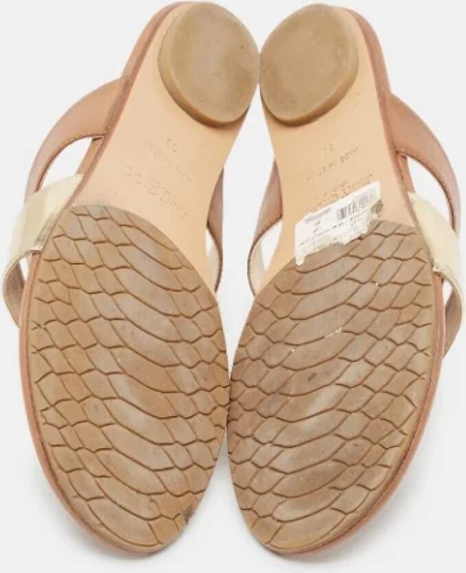 Jimmy Choo Pre-owned Leather flats Brown Dames