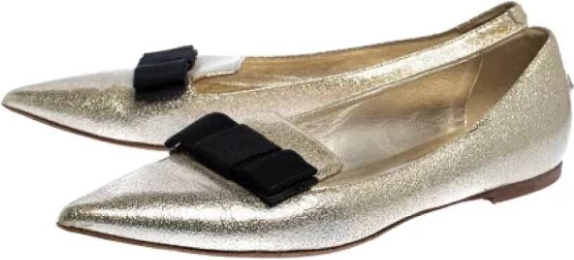 Jimmy Choo Pre-owned Leather flats Gray Dames