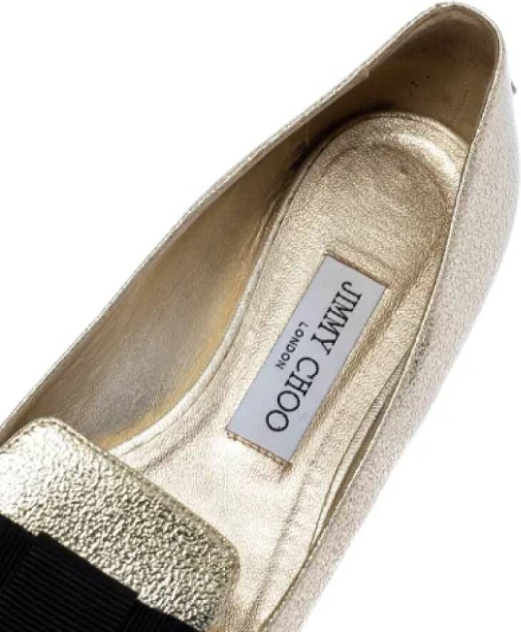 Jimmy Choo Pre-owned Leather flats Gray Dames