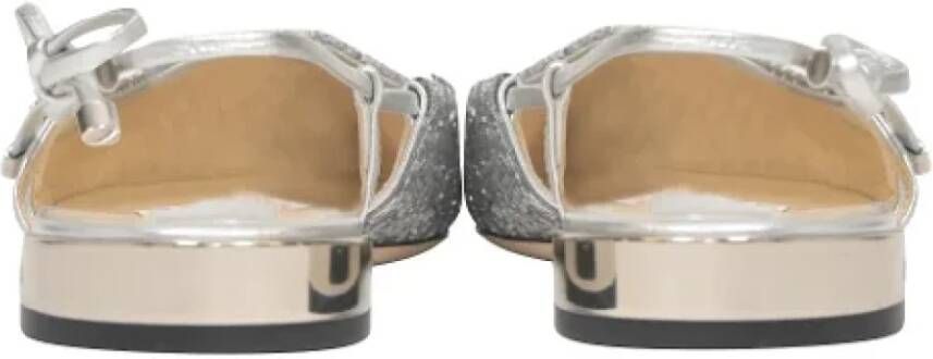 Jimmy Choo Pre-owned Leather flats Gray Dames