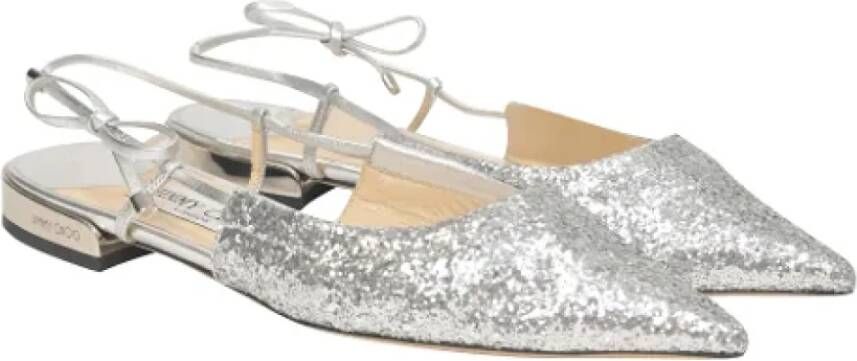 Jimmy Choo Pre-owned Leather flats Gray Dames