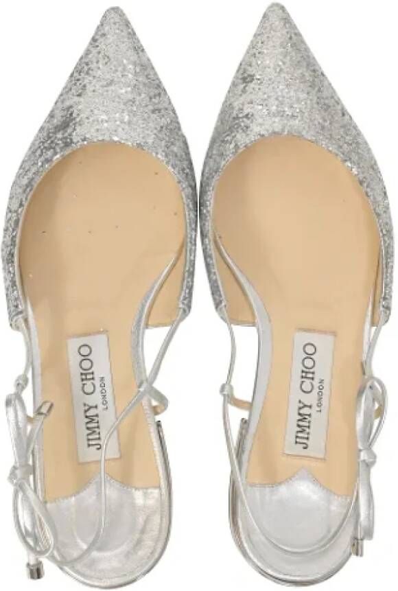 Jimmy Choo Pre-owned Leather flats Gray Dames