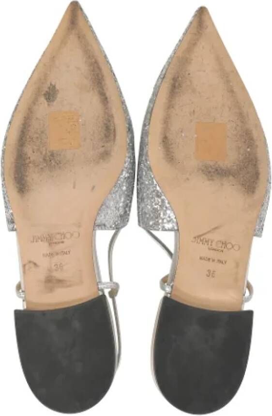 Jimmy Choo Pre-owned Leather flats Gray Dames