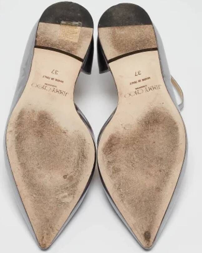 Jimmy Choo Pre-owned Leather flats Gray Dames