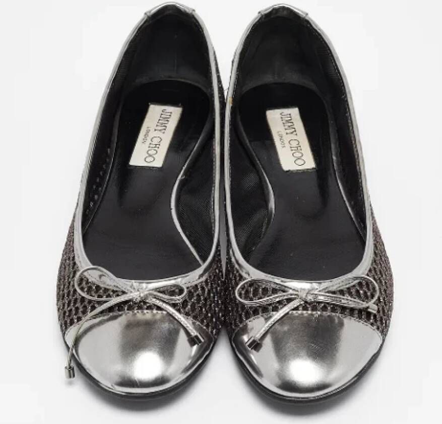 Jimmy Choo Pre-owned Leather flats Gray Dames