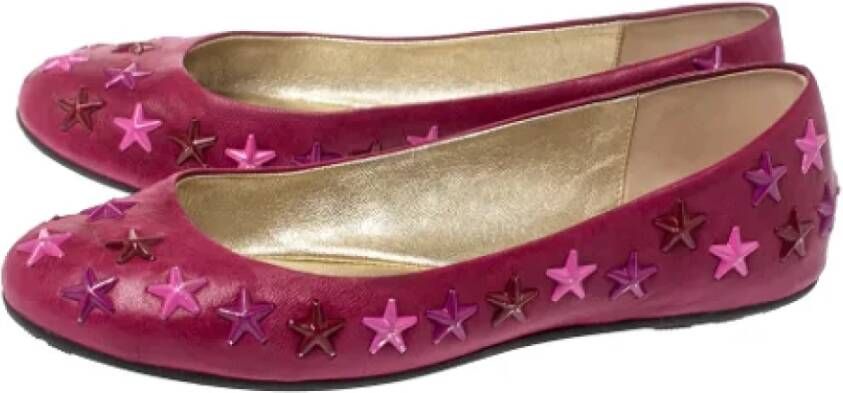 Jimmy Choo Pre-owned Leather flats Pink Dames