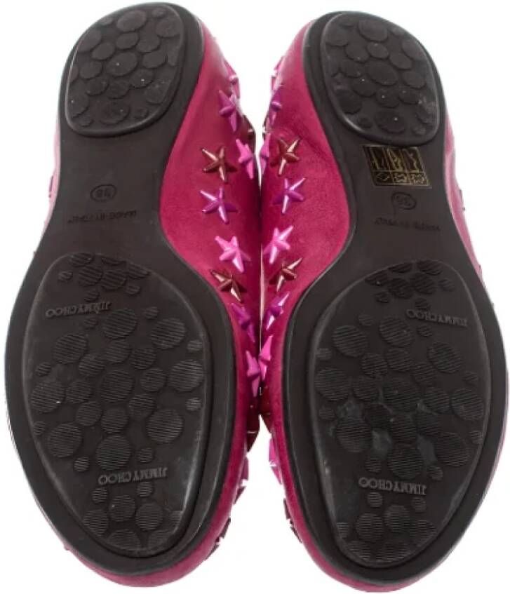 Jimmy Choo Pre-owned Leather flats Pink Dames