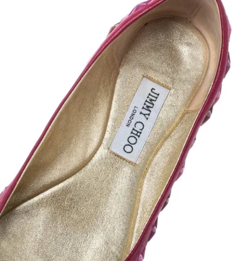 Jimmy Choo Pre-owned Leather flats Pink Dames