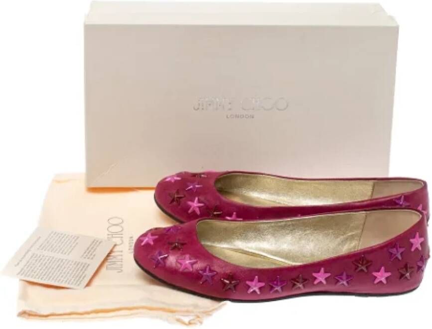 Jimmy Choo Pre-owned Leather flats Pink Dames