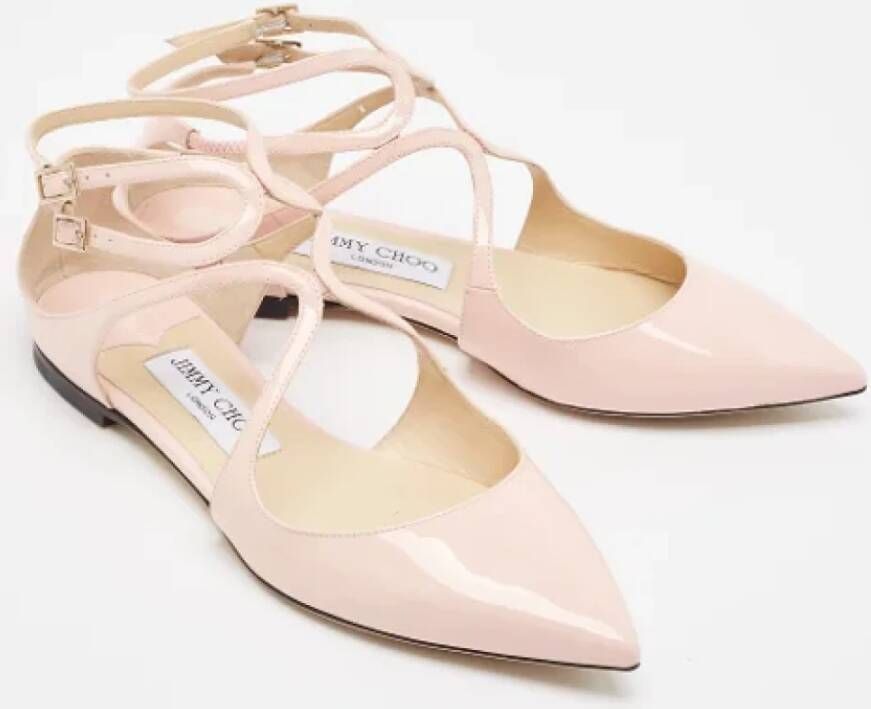 Jimmy Choo Pre-owned Leather flats Pink Dames