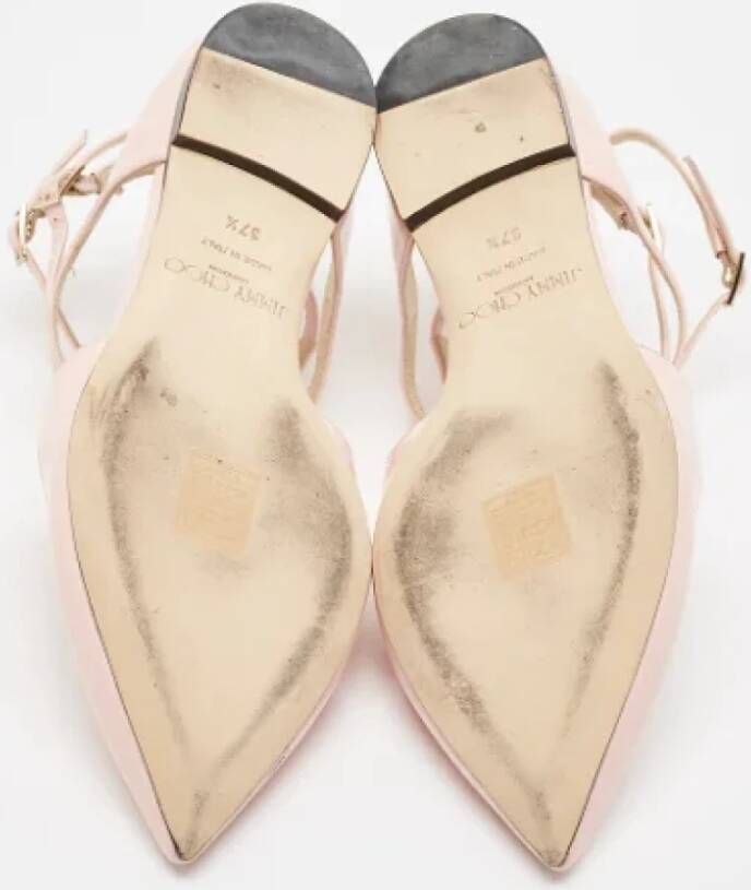 Jimmy Choo Pre-owned Leather flats Pink Dames