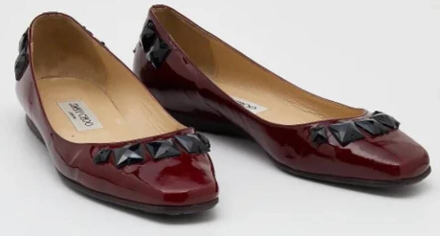 Jimmy Choo Pre-owned Leather flats Red Dames