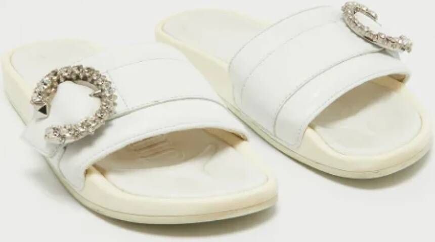 Jimmy Choo Pre-owned Leather flats White Dames