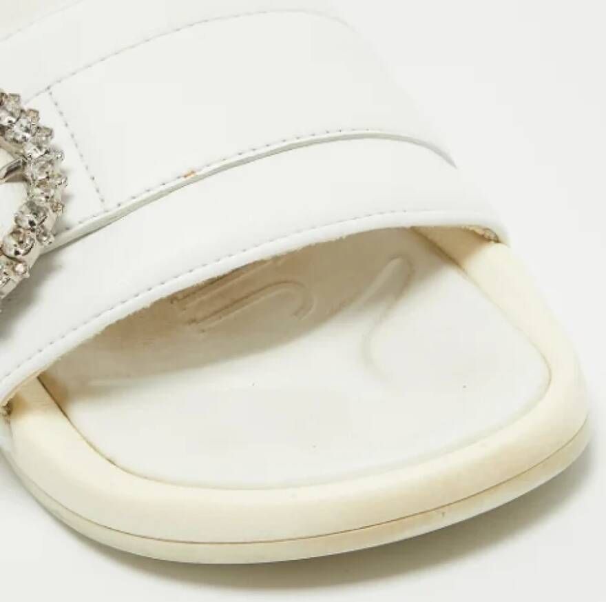 Jimmy Choo Pre-owned Leather flats White Dames