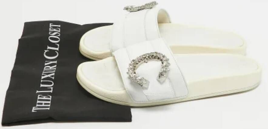 Jimmy Choo Pre-owned Leather flats White Dames