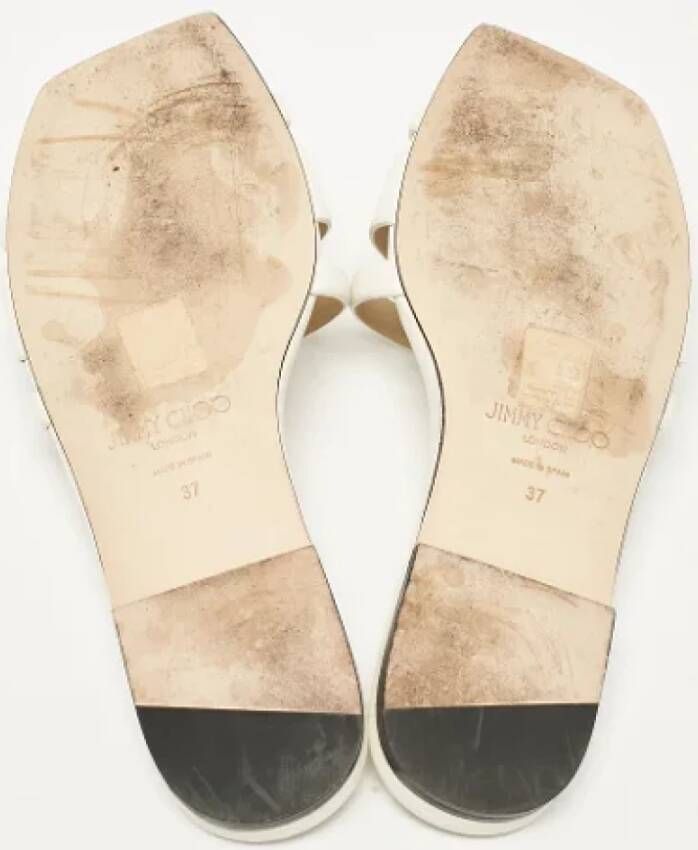 Jimmy Choo Pre-owned Leather flats White Dames