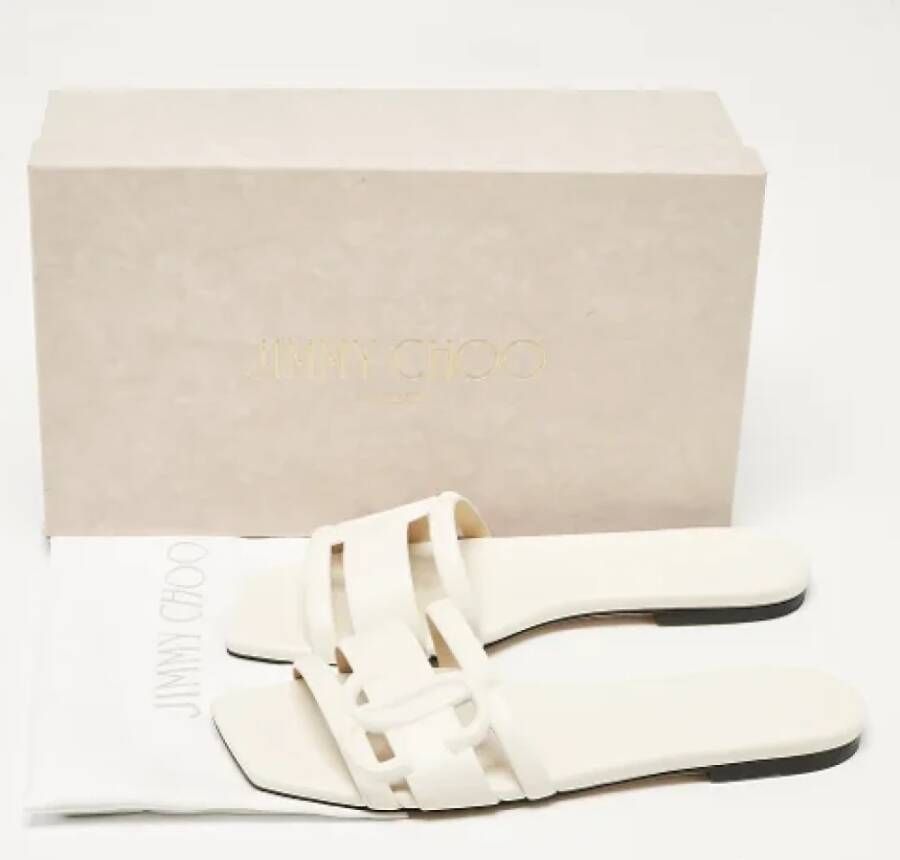 Jimmy Choo Pre-owned Leather flats White Dames