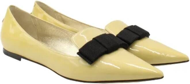 Jimmy Choo Pre-owned Leather flats Yellow Dames