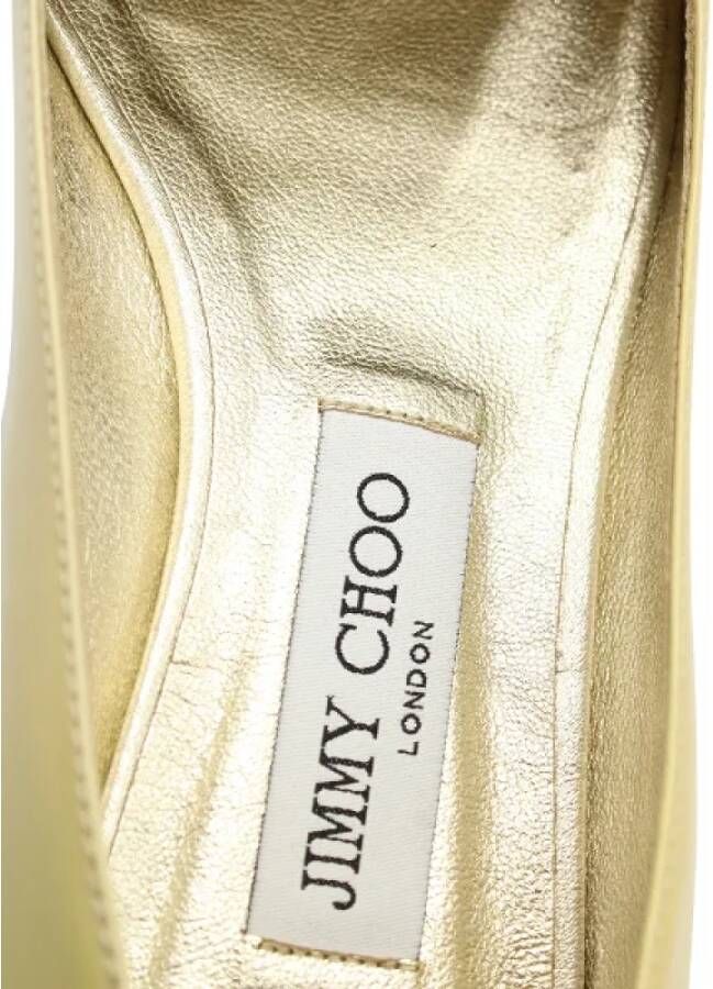 Jimmy Choo Pre-owned Leather flats Yellow Dames