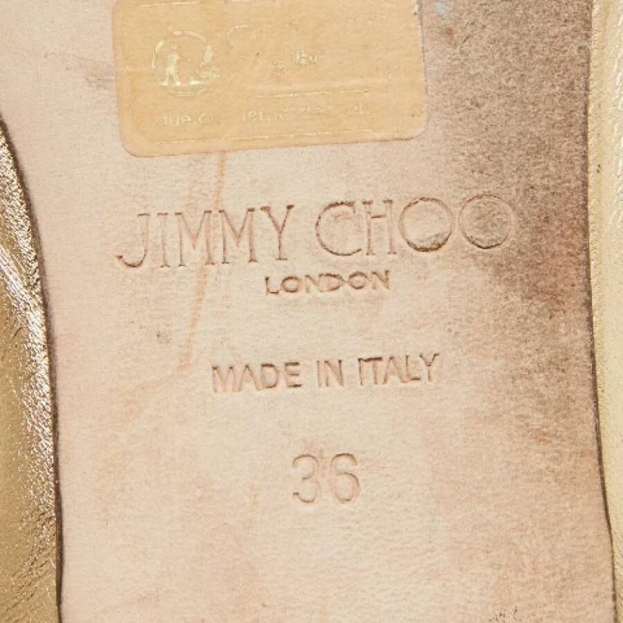 Jimmy Choo Pre-owned Leather flats Yellow Dames