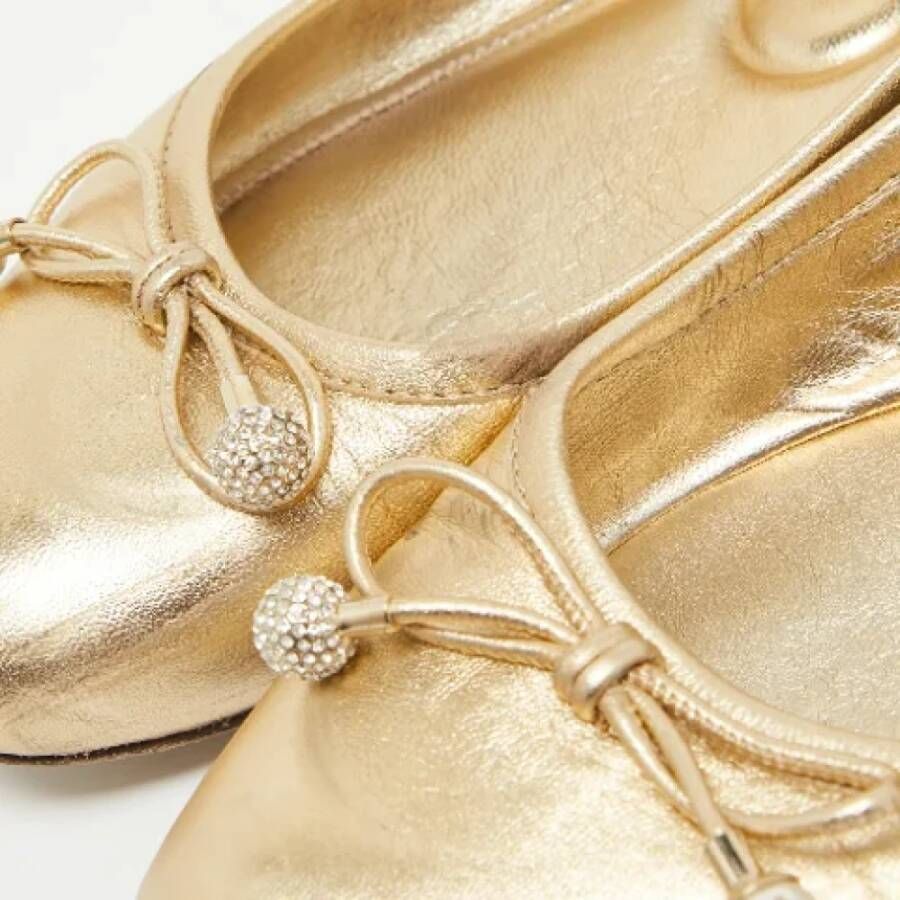 Jimmy Choo Pre-owned Leather flats Yellow Dames