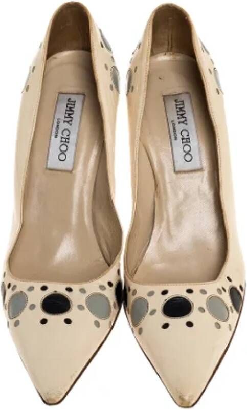 Jimmy Choo Pre-owned Leather heels Beige Dames