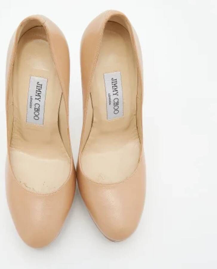 Jimmy Choo Pre-owned Leather heels Beige Dames