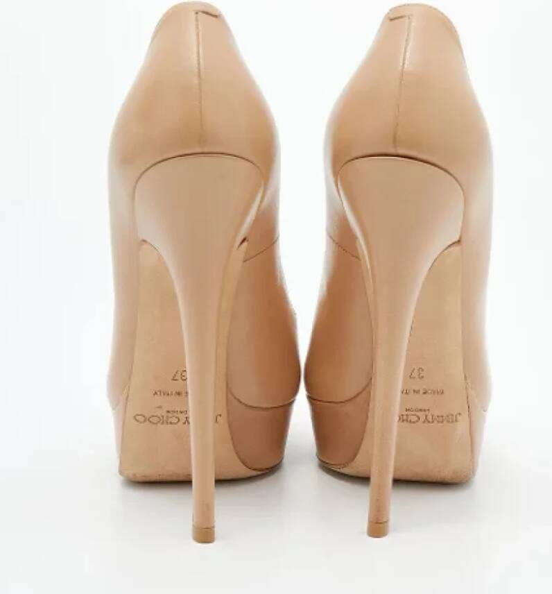 Jimmy Choo Pre-owned Leather heels Beige Dames