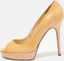 Jimmy Choo Pre-owned Leather heels Beige Dames - Thumbnail 2