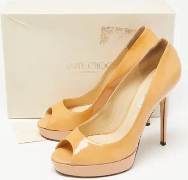 Jimmy Choo Pre-owned Leather heels Beige Dames