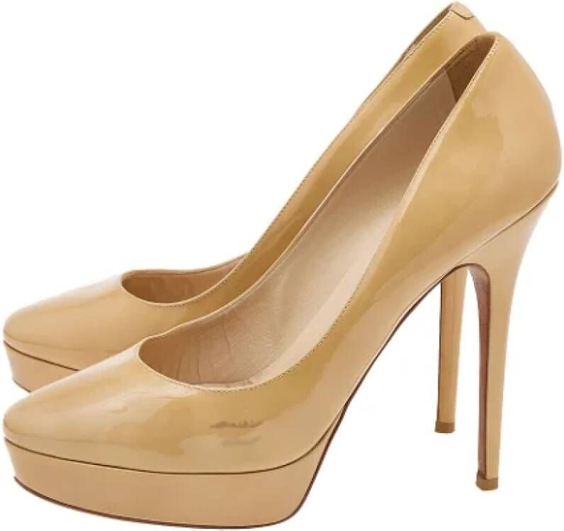 Jimmy Choo Pre-owned Leather heels Beige Dames