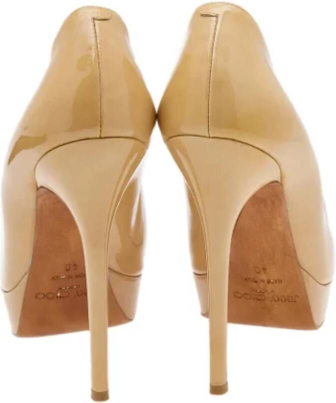 Jimmy Choo Pre-owned Leather heels Beige Dames