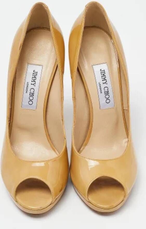 Jimmy Choo Pre-owned Leather heels Beige Dames