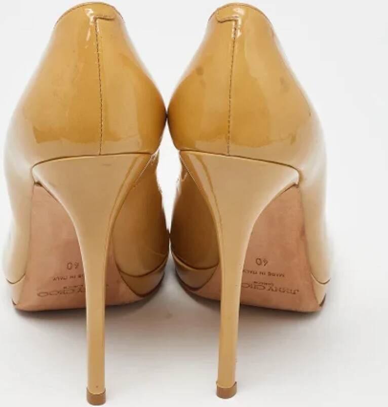 Jimmy Choo Pre-owned Leather heels Beige Dames