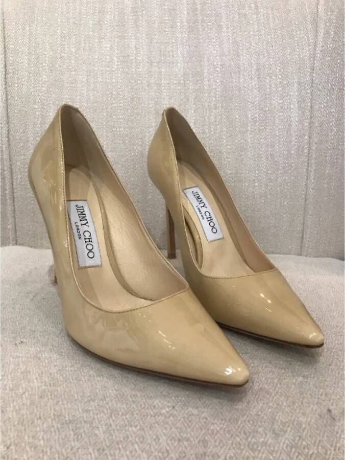 Jimmy Choo Pre-owned Leather heels Beige Dames