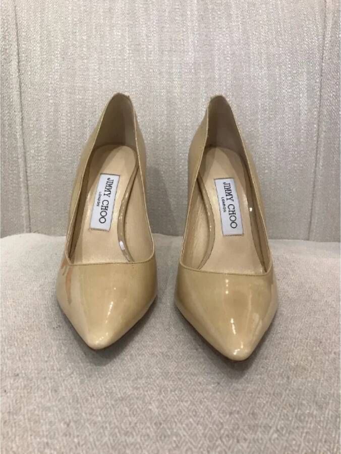 Jimmy Choo Pre-owned Leather heels Beige Dames