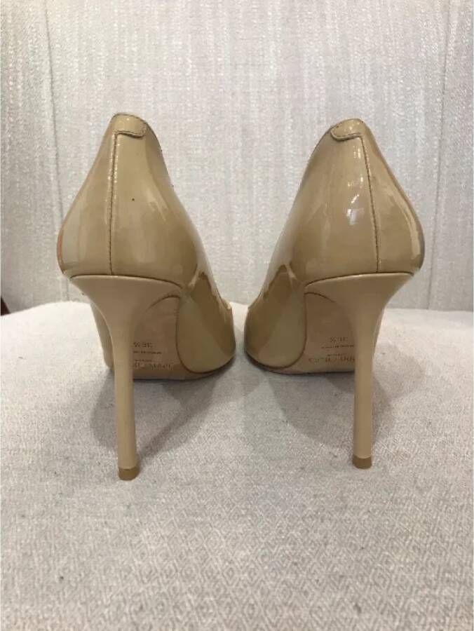 Jimmy Choo Pre-owned Leather heels Beige Dames