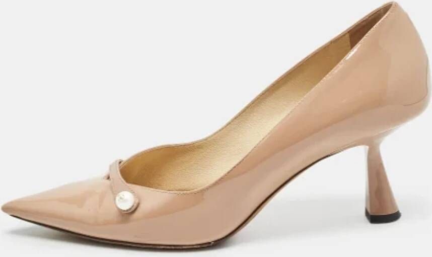 Jimmy Choo Pre-owned Leather heels Beige Dames