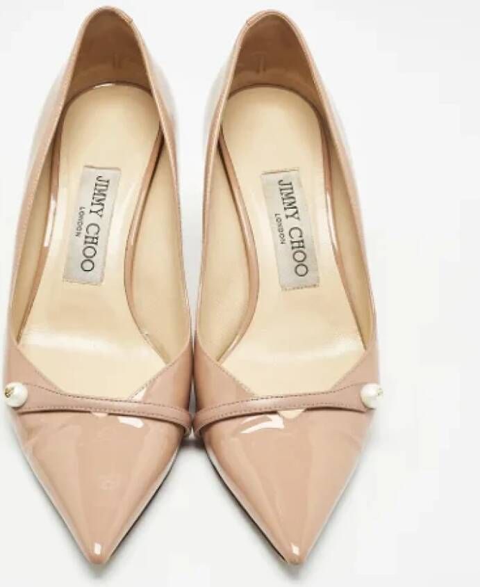 Jimmy Choo Pre-owned Leather heels Beige Dames