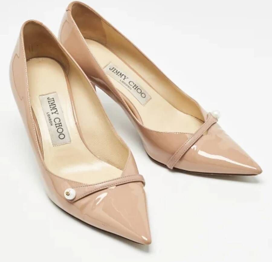 Jimmy Choo Pre-owned Leather heels Beige Dames