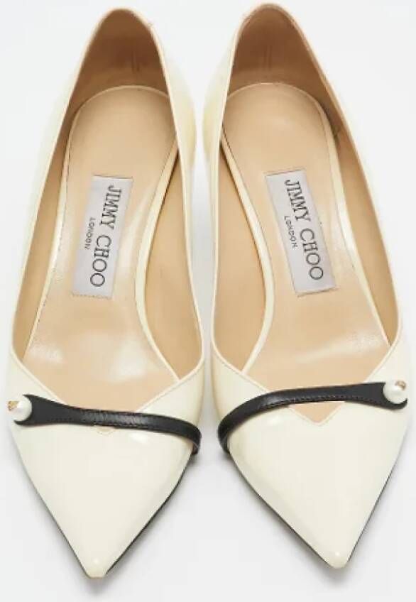 Jimmy Choo Pre-owned Leather heels Beige Dames