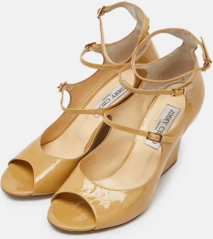 Jimmy Choo Pre-owned Leather heels Beige Dames