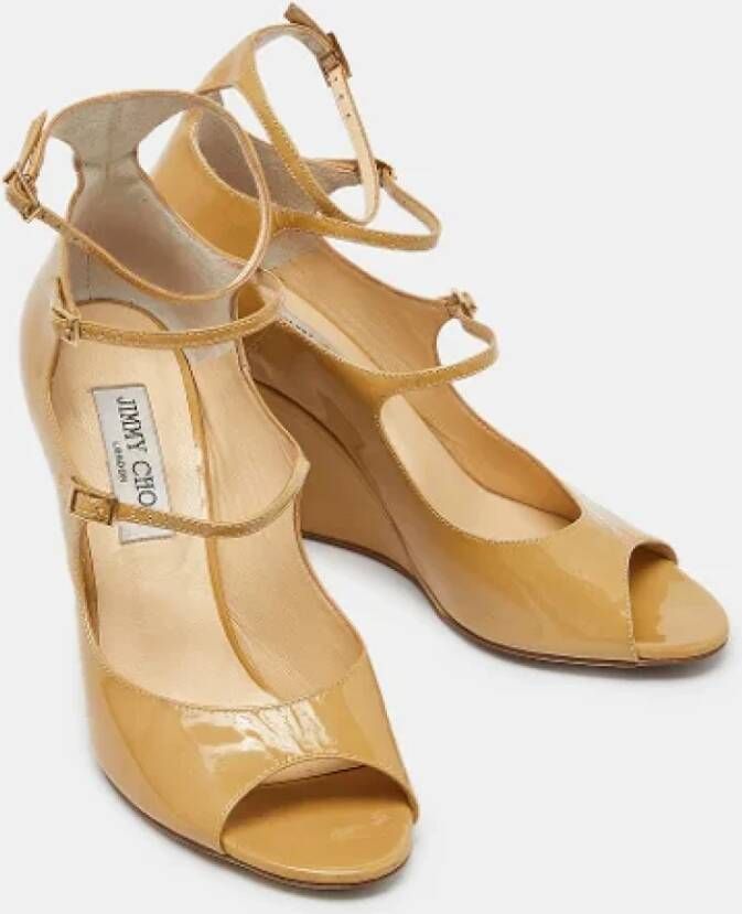 Jimmy Choo Pre-owned Leather heels Beige Dames