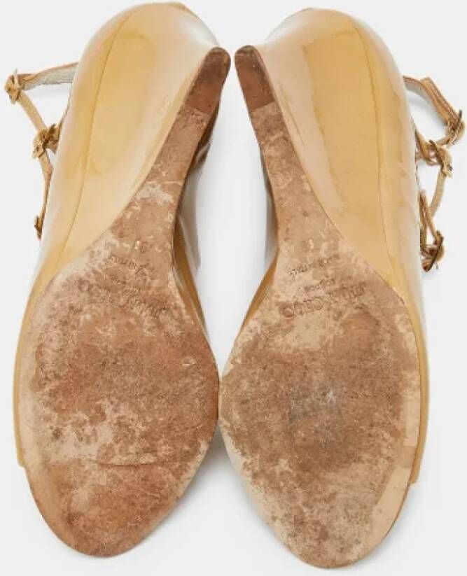 Jimmy Choo Pre-owned Leather heels Beige Dames