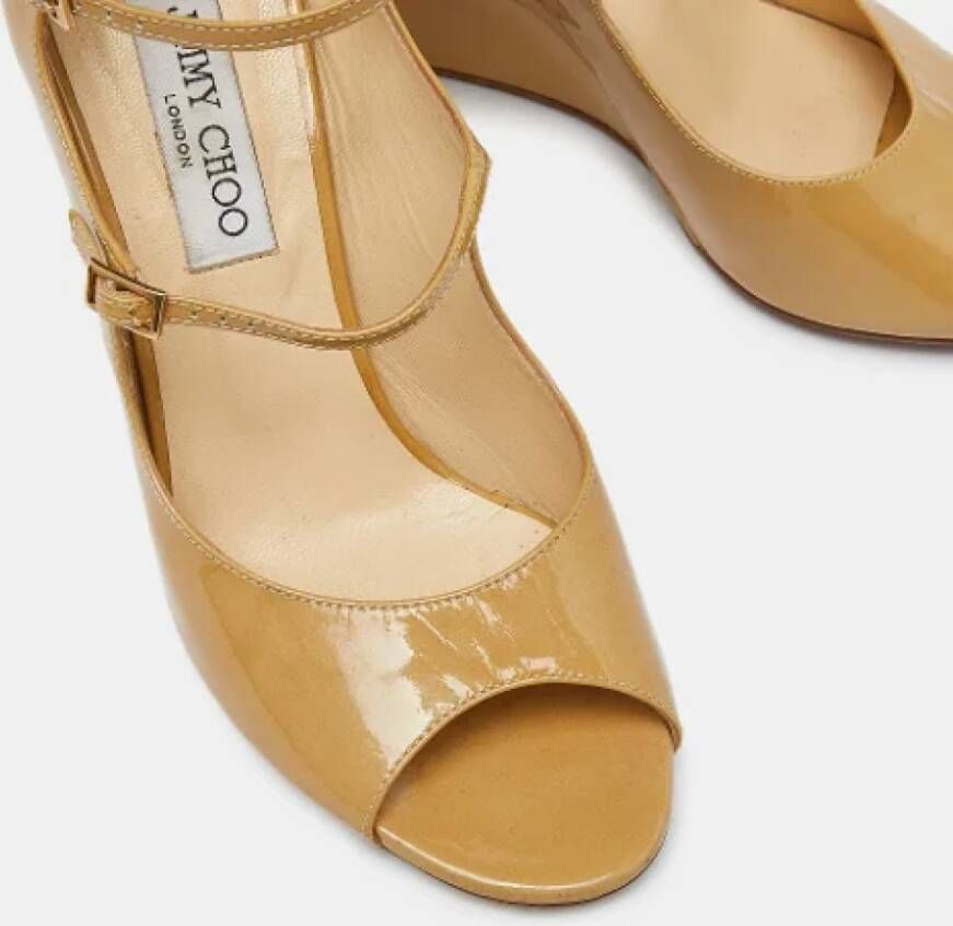 Jimmy Choo Pre-owned Leather heels Beige Dames