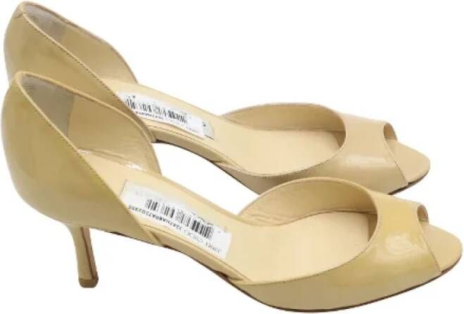 Jimmy Choo Pre-owned Leather heels Beige Dames